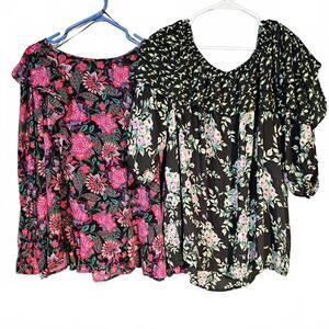 Plus Size Women 3X Blouse Lot Boho Hippie Light Weight Terra Sky Relativity Flow